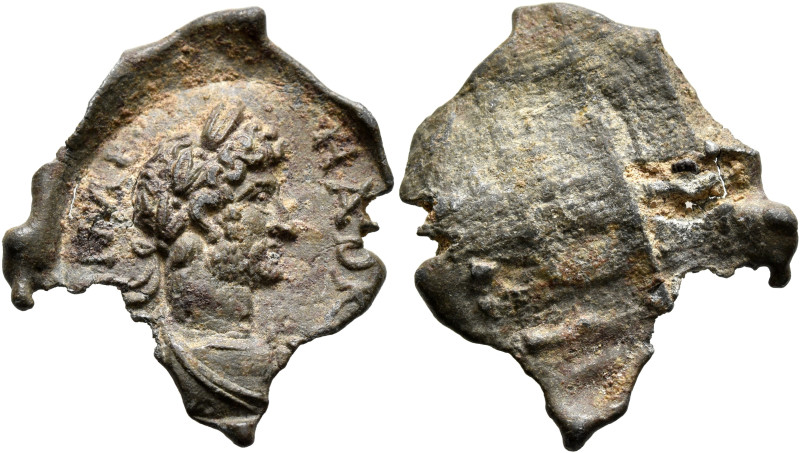 Hadrian, 117-138. Seal (Lead, 27 mm, 3.80 g). IMP - HADR Laureate and cuirassed ...
