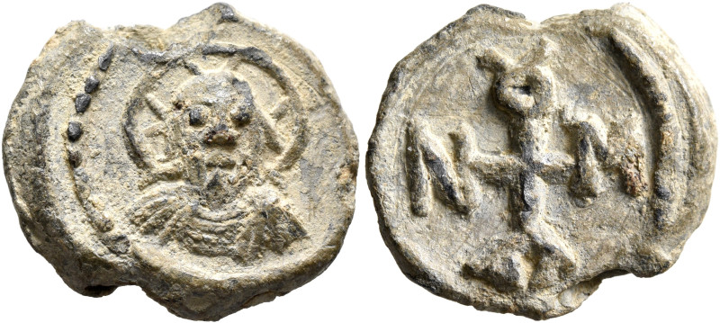 Ammonios, Mamianos or Nahum, circa 550-650. Seal (Lead, 21 mm, 7.53 g, 12 h). Dr...
