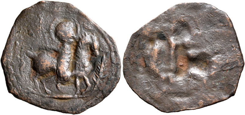 Anonymous, circa 6th-7th centuries. Medallion (Bronze, 27 mm, 2.34 g). Saint on ...
