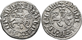 ARMENIA, Cilician Armenia. Royal. Levon III, 1301-1307. Tram (Silver, 22 mm, 2.57 g, 1 h). 'Levon, King of the Armenians' (in Armenian) Levon III on h...