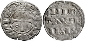 BRITISH, Anglo-Gallic. Poitou. Richard I 'the Lionheart', 1189-1199. Denier (Silver, 19 mm, 0.79 g, 6 h), Poitou. ✠ RICARDVS REX Cross pattée; in lowe...