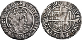 BRITISH, Tudor. Henry VIII, 1509-1547. Groat (Silver, 26 mm, 2.66 g, 12 h), Tower (London) mint, 1526-1544. (lis) ҺЄNRIC' VIII' DI' G' R' AGL' Z FRAȠC...