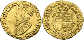 BRITISH, Stuart. Charles I, 1625-1649. Crown (Gold, 19 mm, 2.19 g, 5 h), Tower (London) mint, 1629-1630. (heart) CAROLVS•D:G:MA:BR•FR:ET HI:REX Crowne...