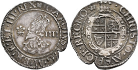 BRITISH, Stuart. Charles I, 1625-1649. Groat (Silver, 22 mm, 2.00 g, 12 h), Aberystwyth, 1638/9-1642. CAROLVS D G MAG BRI FRA ET HIB REX Crowned and d...