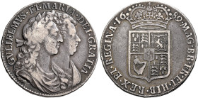 BRITISH, Orange. William III & Mary, 1688-1694. Halfcrown 1689 (Silver, 34 mm, 14.74 g, 6 h). GVLIELMVS ET MARIA DEI GRATIA The conjoined busts of Wil...