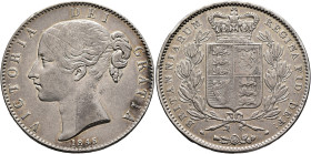 BRITISH, Hanover. Victoria, 1837-1901. Crown 1845 (Silver, 38 mm, 28.17 g, 6 h), London. VICTORIA DEI GRATIA / 1845 Head of Victoria to left. Rev. BRI...