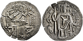 BULGARIA. Second Empire. Ivan Aleksandar, 1331–1371. Gros (Silver, 21 mm, 1.46 g, 6 h). Christ, nimbate, seated facing on throne, raising his right ha...