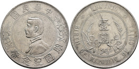 CHINA, ZHŌNGHUÁ MÍNGUÓ (REPUBLIC OF CHINA). 1912-1949. Yuán – Dollar (Silver, 39 mm, 26.70 g, 7 h), no date (1927). Yeoman 318a. Light marks and struc...