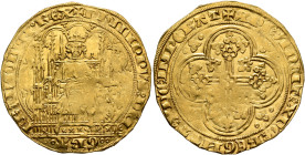 FRANCE, Royal. Philippe VI de Valois (of Valois), 1328-1350. Écu d'or à la chaise (Gold, 29 mm, 4.56 g, 1 h), 6th emission, May 1349. ✠ PhILPPVS:DЄI -...