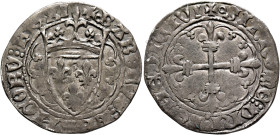 FRANCE, Royal. Charles VII le Victorieux (the Victorious), 1422-1461. Blanc dentillé (Silver, 26 mm, 2.94 g, 12 h), Tours, 1431. ✠◦KAROLVS: FRAHCORVm ...