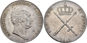 GERMANY. Bayern. Maximilian IV (I) Joseph, 1799-1825. Kronentaler 1819 (Silver, 40 mm, 29.62 g, 12 h), München. MAXIMILIANUS IOSEPHUS BAVARIAE REX Hea...