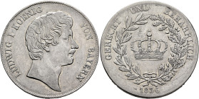 GERMANY. Bayern. Ludwig I, 1825-1848. Kronentaler 1836 (Silver, 38 mm, 29.40 g, 12 h), München. LUDWIG I KOENIG VON BAYERN Head of Ludwig I to right. ...