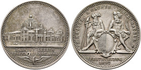 SWITZERLAND. Luzern. Stadt. Medal 1896 (Silver, 29 mm, 7.80 g, 12 h), on the inauguration of the Luzern rail station in 1896. BAHNHOF LUZERN / ERÖFFNU...