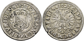 SWITZERLAND. Zürich. Stadt. Dicken 1621 (Silver, 30 mm, 6.43 g, 12 h). MONETA NOVA THVRICENSIS Coat-of-arms. Rev. CIVITATIS IMPERIALIS 1621 Double eag...