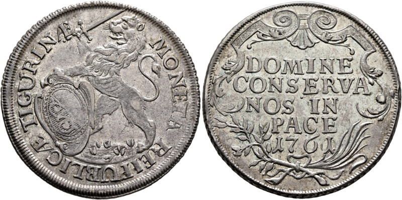 SWITZERLAND. Zürich. Stadt. Taler 1761 (Silver, 40 mm, 28.02 g, 1 h). MONETA REI...