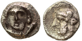 CILICIA. Tarsos. Time of Pharnabazos or Datames, circa 379-374/378-372. Obol (silver, 0.71 g, 8 mm). Female head (Arethusa?) facing slightly left. Rev...