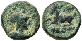 CILICIA. Aigeai. 130-70 BC. Ae (bronze, 2.83 g, 14 mm). Helmeted head of Athena right. Rev. Goat kneeling left. Nearly very fine.
