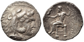 KINGS of MACEDON. Alexander III the Great, 336-323 BC. Tetradrachm (silver, 16.50 g, 27 mm). Head of Herakles to right, wearing lion skin headdress. R...