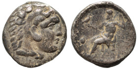 KINGS of MACEDON. Alexander III the Great, 336-323 BC. Drachm (silver, 4.00 g, 16 mm). Head of Herakles to right, wearing lion skin headdress. Rev. ΑΛ...