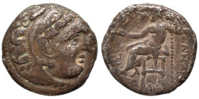 KINGS of MACEDON. Alexander III the Great, 336-323 BC. Drachm (silver, 3.40 g, 16 mm). Head of Herakles to right, wearing lion skin headdress. Rev. ΑΛ...