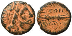 SELEUKID KINGS of SYRIA. Seleukos I Nikator, 312-281 BC. Ae (bronze, 7.26 g, 19 mm), municipal issue of Seleukeia in Pieria. Laureate and bearded head...