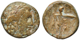 SELEUKID KINGS of SYRIA. Seleukos I Nikator, 312-281 BC. Ae (bronze, 5.84 g, 18 mm), Antioch on the Orontes. Laureate head of Apollo right. Rev. BAΣΙΛ...
