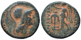 SELEUKID KINGS of SYRIA. Seleukos II Kallinikos, 246-226. Ae (bronze, 8.14 g, 20 mm), Antioch on the Orontes. Helmeted head of Athena right. Rev. ΒΑΣΙ...