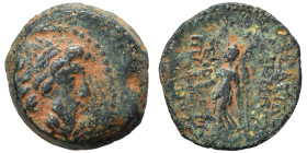 SELEUKID KINGS of SYRIA. Demetrios II Nikator, 129-125 BC. Ae (bronze, 4.66 g, 17 mm), Antioch on the Orontes. Laureate head of Zeus right. Rev. [ΒΑΣΙ...