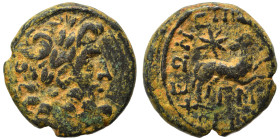 SYRIA, Seleukis and Pieria. Antioch. Pseudo-autonomous issue, time of Augustus, 27 BC-14 AD. Ae (bronze, 7.69 g, 20 mm), 12/13 AD. Laureate head of Ze...