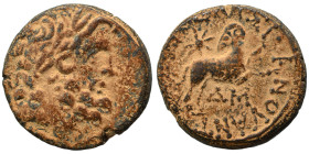 SYRIA, Seleucis and Pieria. Antioch. Pseudo-autonomous issue, time of Augustus, 27 BC-14 AD. Ae (bronze, 7.44 g, 19 mm), 13/14 AD. Laureate head of Ze...