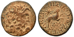 SYRIA, Seleucis and Pieria. Antioch. Pseudo-autonomous issue, time of Augustus, 27 BC-14 AD. Ae (bronze, 7.33 g, 20 mm), 13/14 AD. Laureate head of Ze...