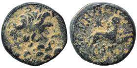 SYRIA, Seleucis and Pieria. Antioch. Pseudo-autonomous issue, time of Augustus, 27 BC-14 AD. Ae (bronze, 7.93 g, 18 mm), 13/14 AD. Laureate head of Ze...