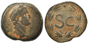SYRIA, Seleucis and Pieria. Antioch. Galba, 68-69. Ae (bronze, 13.76 g, 28 mm). Laureate head of Galba to right. Rev. Large S C within laurel wreath. ...