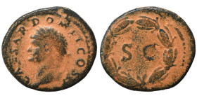 SYRIA, Seleucis and Pieria. Antioch. Domitian, 81-96. Ae (bronze, 5.28 g, 21 mm), Rome mint, struck for use in Syria. CAESAR DOMIT COS II Laureate hea...