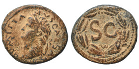 SYRIA, Seleucis and Pieria. Antioch. Domitian, 81-96. Ae (bronze, 7.18 g, 23 mm). IMP DOMITIANVS CAES AVG Laureate head of Domitian to left. Rev. Larg...