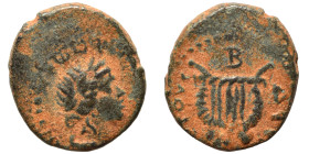 SYRIA, Seleucis and Pieria. Antioch. Pseudo-autonomous, time of Antoninus Pius 138-161. Ae (bronze, 1.95 g, 14 mm). Laureate and draped bust of Apollo...