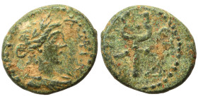SYRIA, Seleucis and Pieria. Antioch. Civic Issue, time of Antoninus Pius. Ae (bronze, 1.92 g, 14 mm). ΑΝΤΙΟΧΕΩΝ [..] Laureate and draped bust of Apoll...