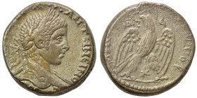 SYRIA, Seleucis and Pieria. Antioch. Elagabalus, 218-222. Tetradrachm (billon, 12.25 g, 24 mm). Laureate bust to right. Rev. Eagle with spread wings s...