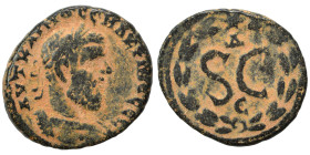 SYRIA, Seleucis and Pieria. Antioch. Macrinus, 217-218. Ae (bronze, 4.79 g, 20 mm). Laureate, draped and cuirassed bust of Macrinus to right. Rev. S C...