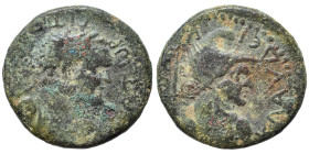 LYCAONIA. Iconium (Titus, as Caesar, 69-79. Ae (bronze, 4.93 g, 19 mm). AYTOKPATωP TITOC KAICAP Laureate and cuirassed bust of Titus to right. Rev. KΛ...