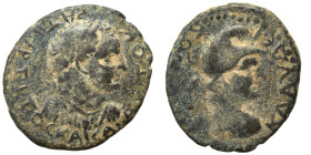 LYCAONIA. Iconium (Titus, as Caesar, 69-79. Ae (bronze, 4.16 g, 21 mm). AYTOKPATωP TITOC KAICAP Laureate and cuirassed bust of Titus to right. Rev. KΛ...