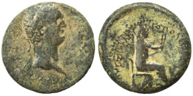CILICIA. Flaviopolis. Domitian, 81-96. Ae (bronze, 8.60 g, 22 mm). ΔΟΜЄΤΙΑ[ΝΟC ΚΑΙCΑΡ] Laureate head right. Rev. ΦΛΑVΙΟΠΟ[ΛЄΙΤωΝ] ЄΤΟYC ZΙ Tyche seate...