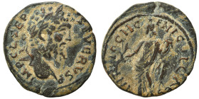 PISIDIA. Antioch. Septimius Severus, 193-211. Ae (bronze, 5.47 g, 23 mm). IMP C L SEP SEVERVS Laureate head right. Rev. ANTIOCH GENIL COL CAES Tyche s...