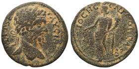 PISIDIA. Antioch. Septimius Severus, 193-211. Ae (bronze, 6.42 g, 23 mm). IMP C L SEP SEVERVS Laureate head right. Rev. ANTIOCH GENIL COL CAES Tyche s...