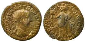 PISIDIA. Antioch. Gordian III, 238-244. Ae (bronze, 11.12 g, 28 mm). Laureate head to right. Rev. Fortuna standing to left, wearing polos, holding aba...