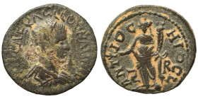 PISIDIA. Antioch. Valerian I, 253-260. Ae (bronze, 5.18 g, 21 mm). Radiate, draped and cuirassed bust of Valerian I, right. Rev. ANTIOCHI OCL / S (ret...
