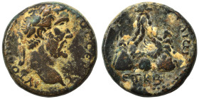 CAPPADOCIA. Caesarea. Antoninus Pius, 138–161. Ae (bronze, 9.35 g, 21 mm. AYTO ANTWNEINOC CEBACTOC Laureate head right. Rev. KAICAPEWN T Π APΓAIW Moun...