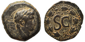 SYRIA, Seleucis and Pieria. Antioch. Ae (bronze, 7.40 g, 23 mm). Laureate bust right. Rev. S C within wreath. Nearly very fine.