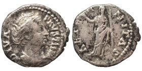 Diva Faustina Senior, died 140/1. Denarius (silver, 3.08 g, 18 mm), Rome. DIVA FAVSTINA Diademed and draped bust of Diva Faustina Senior to right. Rev...