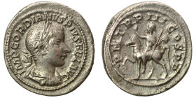 Gordian III, 238-244. Denarius (silver, 3.92 g, 21 mm), Rome. IMP GORDIANVS PIVS FEL AVG Laureate, draped and cuirassed bust of Gordian III to right, ...